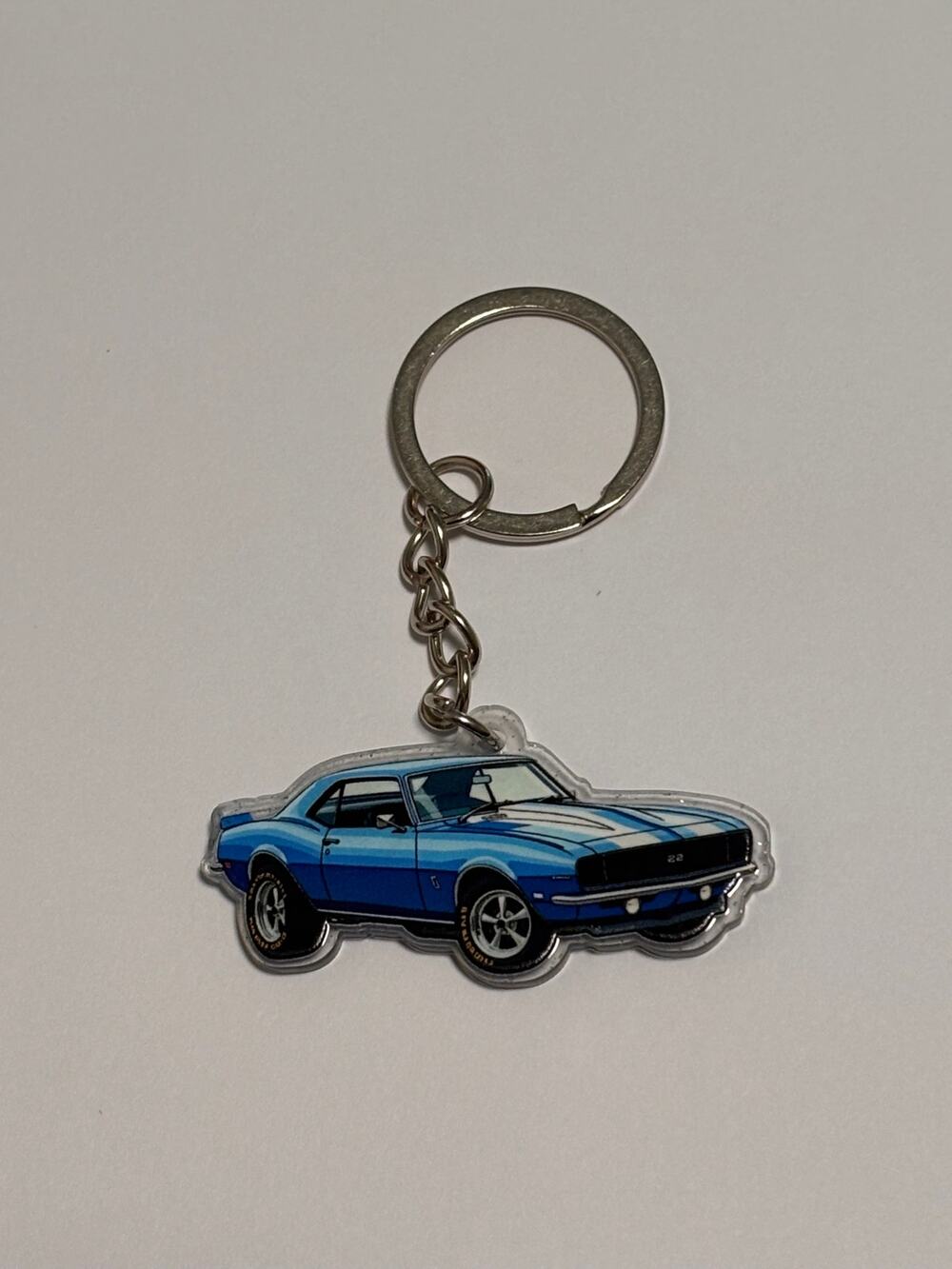 Key Ring Chain Wallet Bag Backpack Sparkle 1968 1969 Blue Chevy Camaro